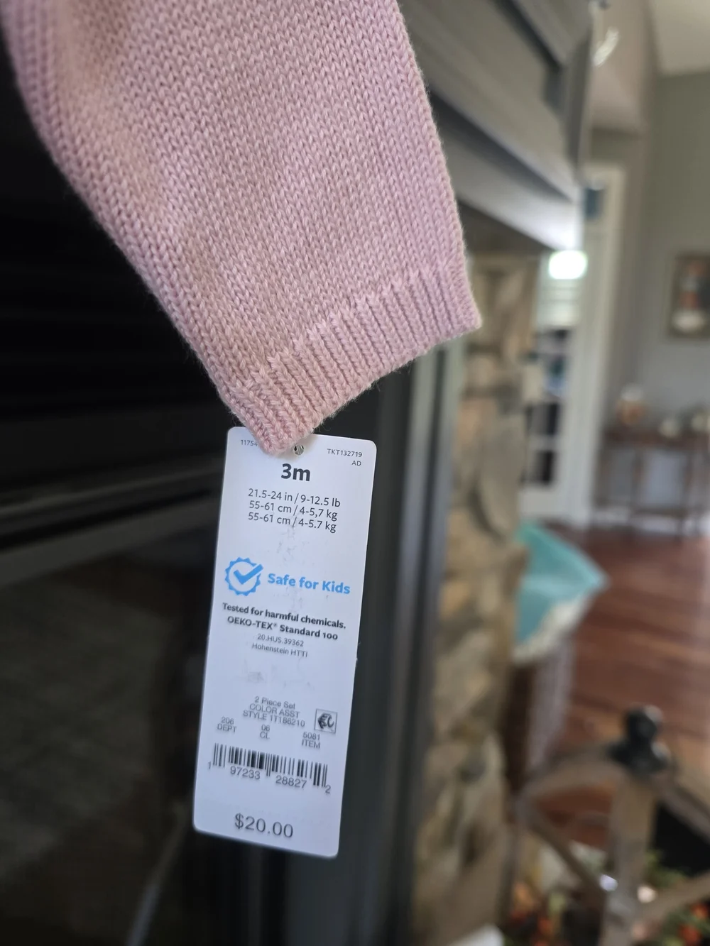 Carter's Pink Knit Crewneck Sweater with Bear Motif